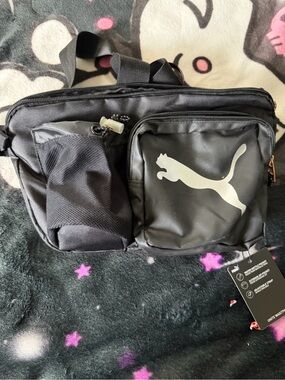 Puma Black Belt Bag with Front Logo Pocket
